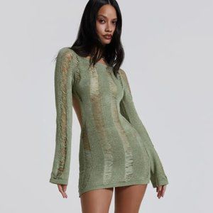 Jaded London KHAKI UMBRA MINI DRESS